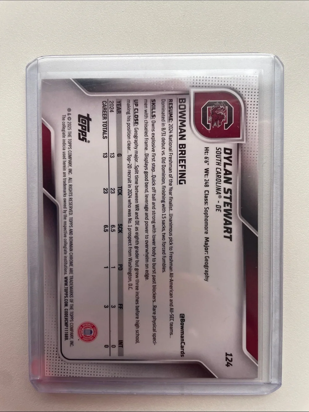 Bowman Chrome Dylan Stewart Pink Lava Football Card - Picture 2 of 2